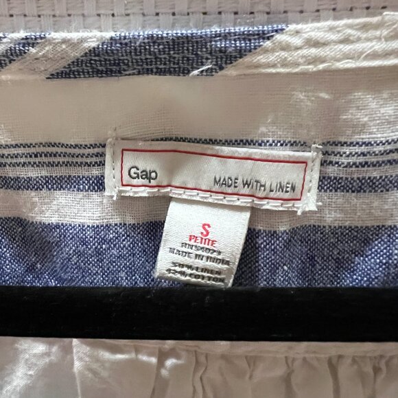 GAP Linen Blend Striped Dress Womens Size Small Blue White Casual Summer - Picture 2 of 10